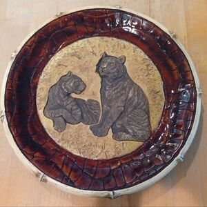 Wall Hanging Plate Tigers